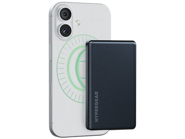 Batería Portátil Recargable HyperGear Mag 16285 Power Bank de 5000 mAh, Compatible con MagSafe, Color Negro.