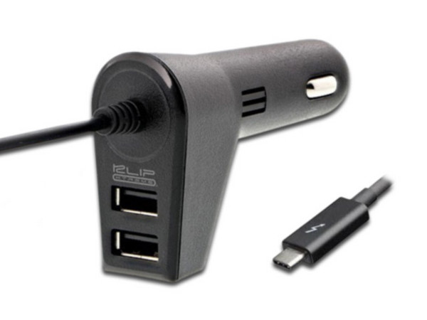 Cargador para auto Klip Xtreme KMA-111, 2 puertos USB, cable USB-C, Color Negro.