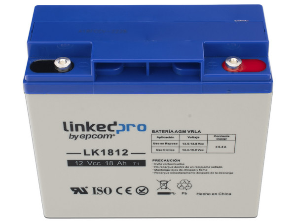 Batería de LinkedPro LK1812 de 12 V a 18Ah, Respaldo para Equipos Electrónicos.