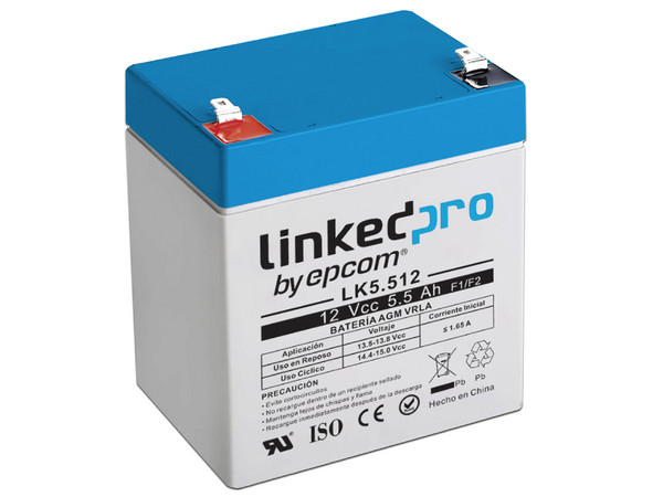 Batería de LinkedPro LK5.512 de 12 V a 5.5Ah, Respaldo para Equipos Electrónicos.