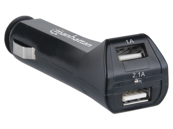 Cargador para Auto Manhattan con 2 Puertos USB. Color Negro.