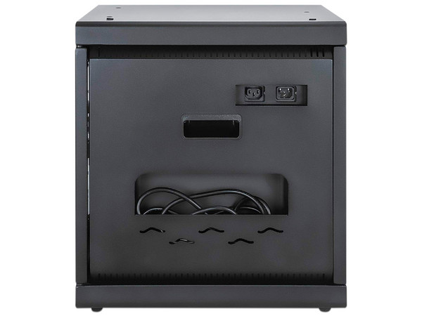 Gabinete de carga MANHATTAN con 10 contactos de corriente alterna, Portátil para escritorio o montaje en pared, Color Negro.