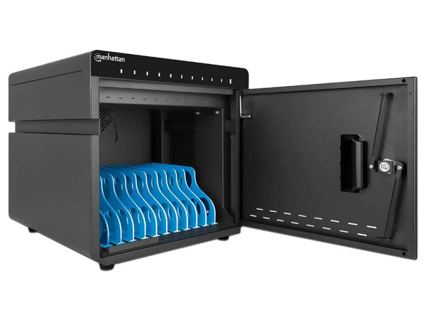 Gabinete de Carga Manhattan 715942, 10 puertos USB-C PD, Soporta Pantallas de hasta 11