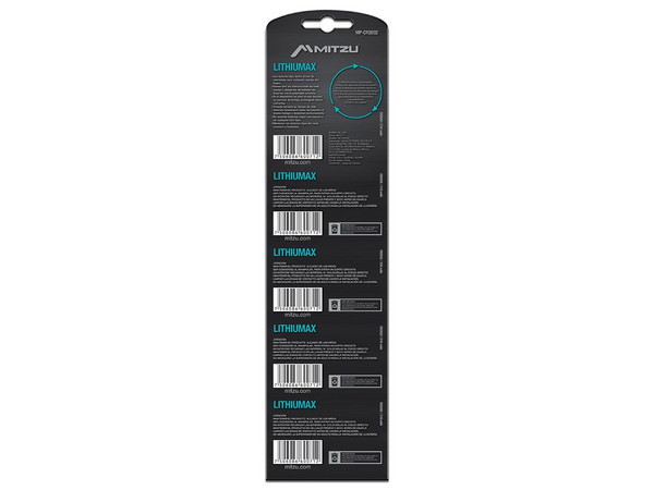 Batería Mitzu LithiuMax tipo Botón CR2032, de 3 Volts, de 150 mAh, Litio. (5 piezas).