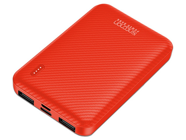 Batería Portátil recargable Necnon NPW-05FB Power Bank de 5,000 mAh para Smartphones y Tablets, Color rojo.