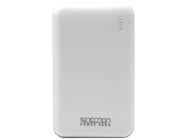 Power Bank NECNON NPW-05FB NBPB0512FB de 5 000 mAh con Indicador LED USB-C y 2x USB-A. Incluye Cable USB-C. Color Blanco.