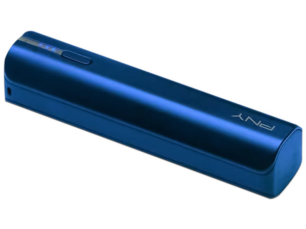Batería Portátil recargable PNY T2200 de 2200 mAh, Micro-USB, Color Azul.