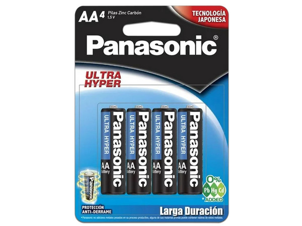 Paquete de Baterías AA Panasonic, 4 Baterías.
