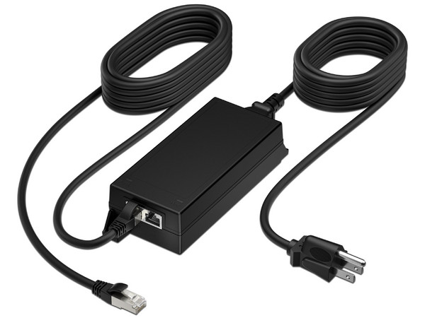 Adaptador de Corriente Poly PoE++ de 65W, Incluye Cable UTP Cat 6A de 3.66m, 120V.