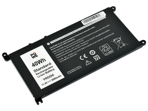 Batería para Laptop POWE BTRY12229, Compatible con Dell YRDD6, 3500mAh. Color Negro.