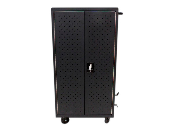 Gabinete para Estación de Carga Redleaf LCC-42, Hasta 42 Dispositivos, Ruedas, Acero, Color Negro.
