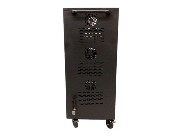 Gabinete para Estación de Carga Redleaf LCC-42, Hasta 42 Dispositivos, Ruedas, Acero, Color Negro.