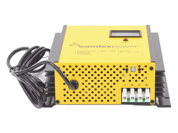 Cargador de Baterías de Plomo Ácido Samlex SEC-1215-UL, 12V, 15A, Función de Respaldo de Energía en CD.