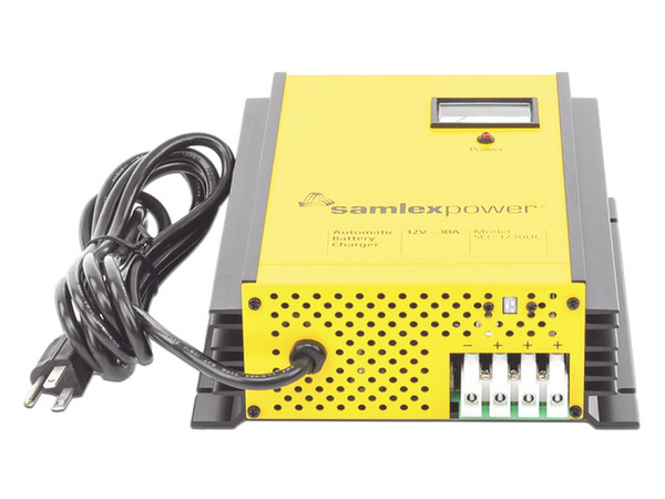 Cargador de Baterías de Plomo Ácido Samlex SEC-1230-UL, 12V, 30A, Función de Respaldo de Energía en CD.