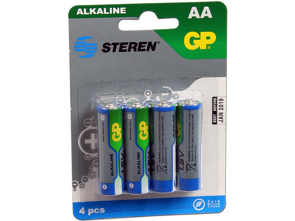 Paquete de Pilas Alcalinas AA Steren, 4 pzs.
