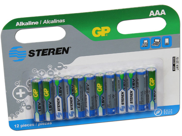 Paquete de Pilas Alcalinas AAA, 12 pzs.