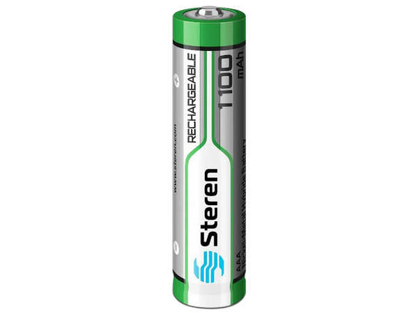Baterías recargables níquel-cadmio, tamaño AAA, de 1.2 Volts, de 1100 mAh, 4 pzs.