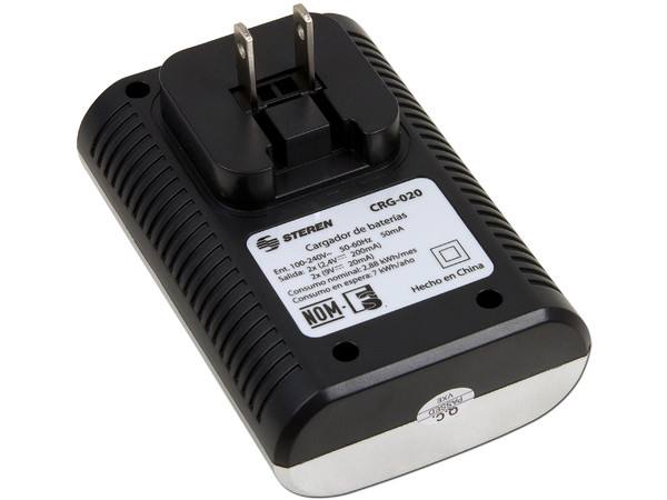 Cargador de Baterías AA, AAA y 9V, incluye 4 báterias AA.