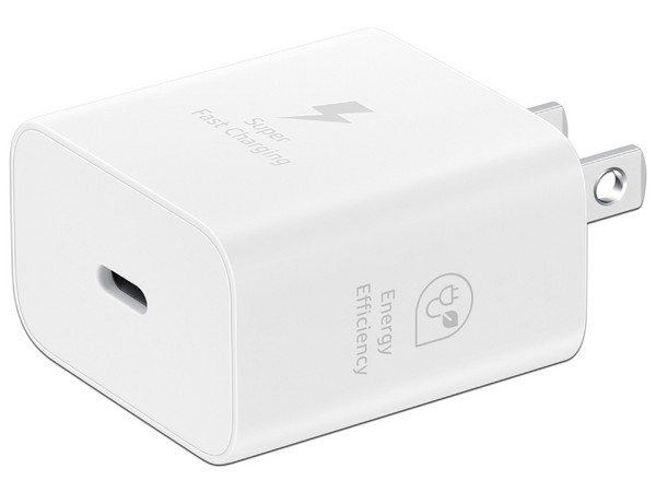 Cargador de pared Samsung EP-T2510NWEGMX, USB-C, 5V, 2A, 25W, Carga Rápida PD 3.0. Color Blanco.