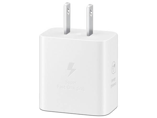 Cargador de pared Samsung EP-T2510NWEGMX, USB-C, 5V, 2A, 25W, Carga Rápida PD 3.0. Color Blanco.