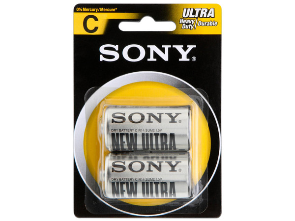 Batería Sony de Carbón C, 1.5V, 2 piezas.