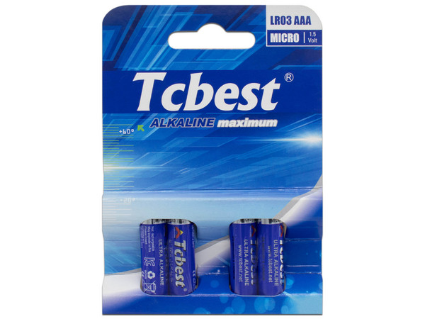 Pilas TCBEST AAA Ultra Alcalinas 881597. Paquete con 4 Piezas.
