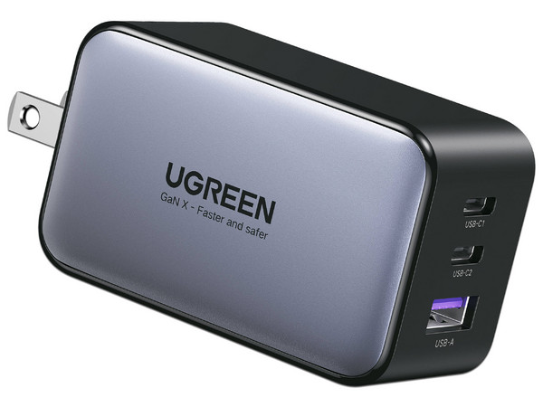 Cargador Universal UGREEN de 65W, 2 puertos USB-C, 1 puerto USB-A, PD 3.0, QC 4.0