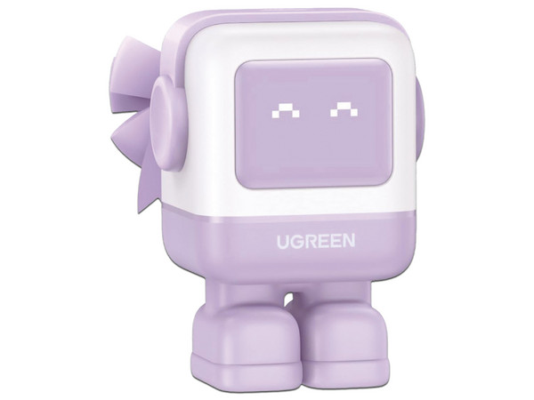 Cargador de Pared Ugreen Nexode Mini GaNRobot de 30W, 1 puerto USB-C de carga rápida, Tecnología GaN II, Pantalla LED. Color Morado.