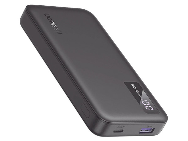 Batería Portátil Recargable Ugreen Nexode, Power Bank de 10,000 mAh, 1 puertos USB-A QC 3.0 y 1 puerto USB-C PD 3.0. Color Negro.