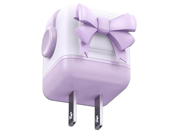 Cargador de Pared UGREEN RobotGaN de 65W, 1 Puerto USB Tipo A, 2 Puertos USB Tipo C, Zapato Magnético Extraíble, Color Morado.