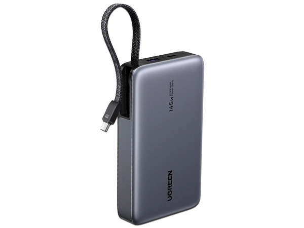 Power Bank UGREEN 55992B de 20.000mAh, 1 Puerto USB Tipo C, 1 Puerto Tipo A, Potencia máxima de hasta 100W. Color Gris.
