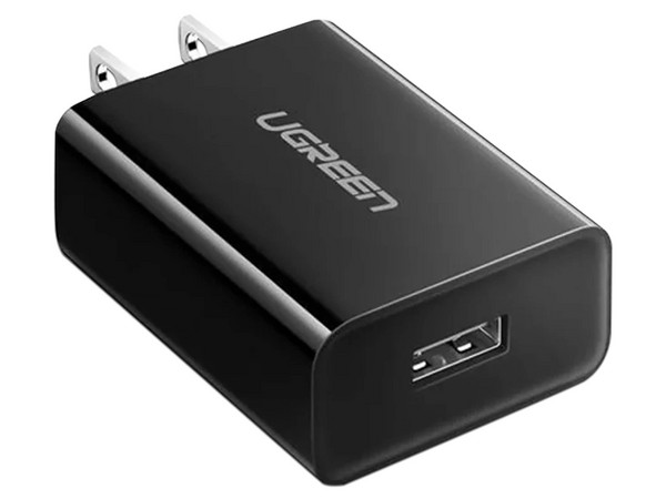 Cargador Ugreen 60495, Carga Rápida de 18W, USB-A. Color Negro.