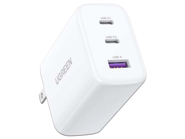 Cargador de Pared UGREEN, Universal USB-C, USB-A, 65W, Color Blanco.