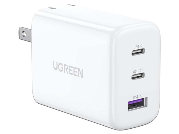 Cargador de Pared UGREEN, Universal USB-C, USB-A, 65W, Color Blanco.