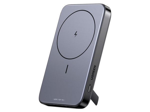 Batería Portátil Recargable UGREEN MagSafe, PowerBank de 10,000 mAh, Carga Inalámbrica 25W y por Cable USB-C. Color Gris.