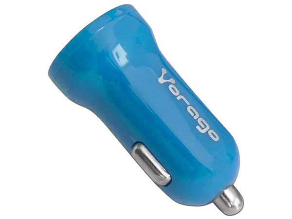 Cargador para auto Vorago AU-101 portátil, USB. Color Azul.