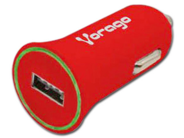 Cargador para auto Vorago AU-101 portátil, USB. Color Rojo.