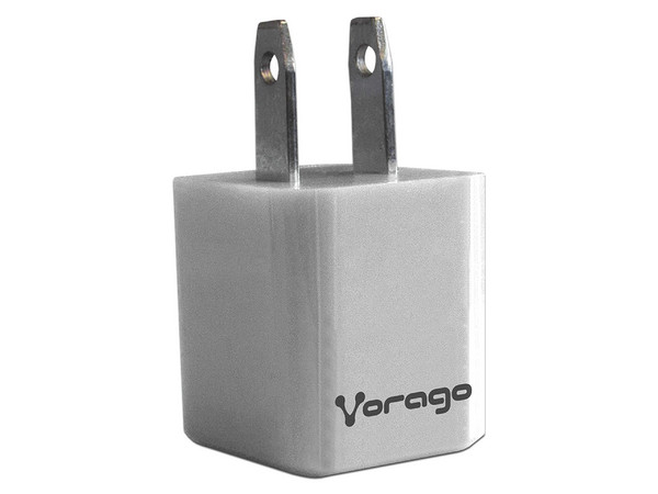 Cargador de pared Vorago AU-105-V2-WH de 1A, USB 2.0. Color Blanco.