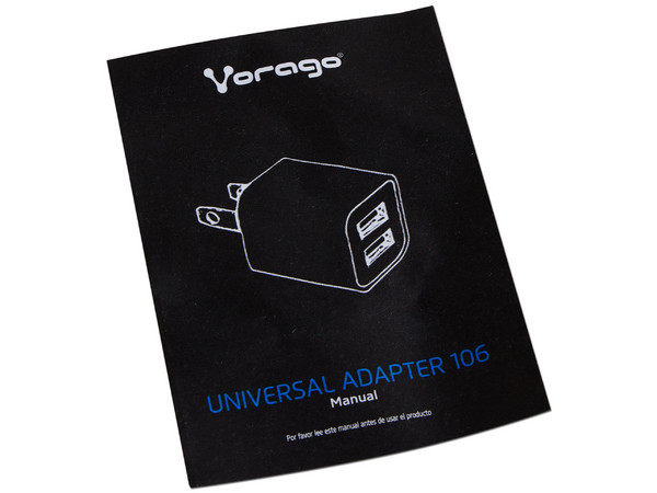 Cargador para pared Vorago AU-106 de 2 conectores USB. Color Negro.