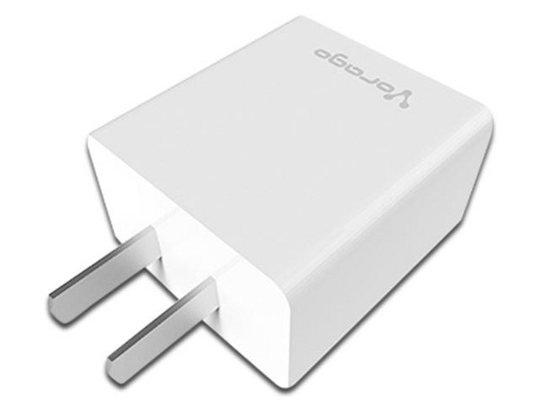 Cargador de pared Vorago AU-106 V2 de 2 conectores USB. Color Blanco.