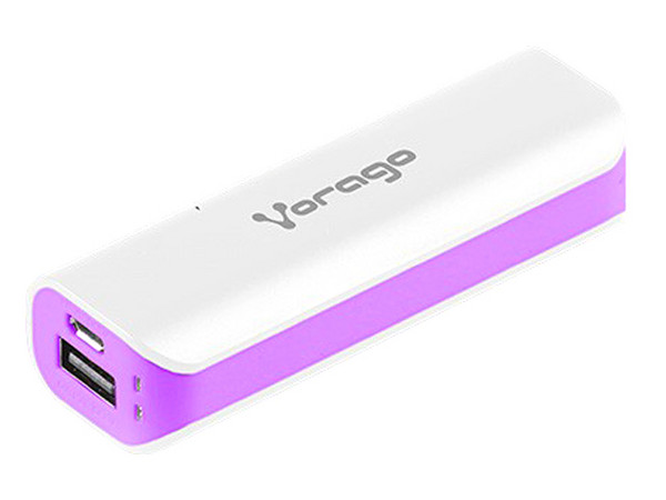 Batería Portátil recargable Vorago POWER BANK 107 de 2600 mAh.