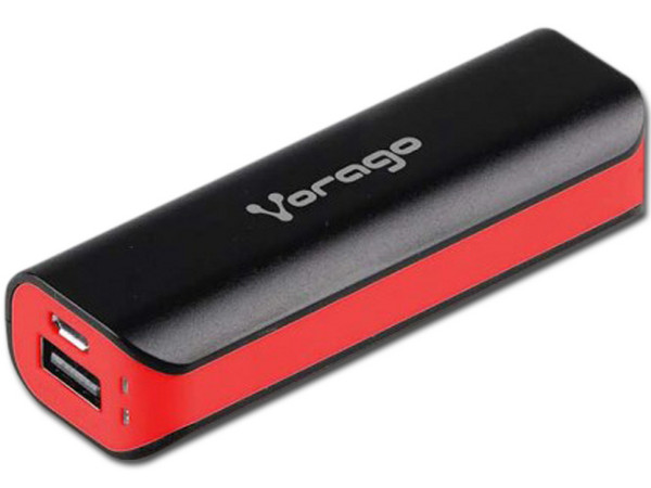Batería Portátil recargable Vorago POWER BANK 109 de 2200 mAh. Color Rojo.