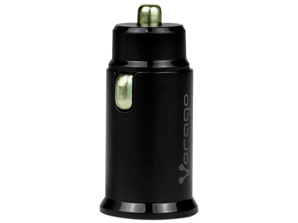 Cargador para Auto Vorago AU-305-BK con USB-C y USB-A Carga Rápida. Color Negro.