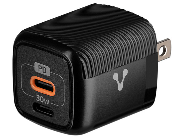 Cargador de Pared Vorago AU-355, 2 Puertos USB Tipo C, 30W, Color Negro.