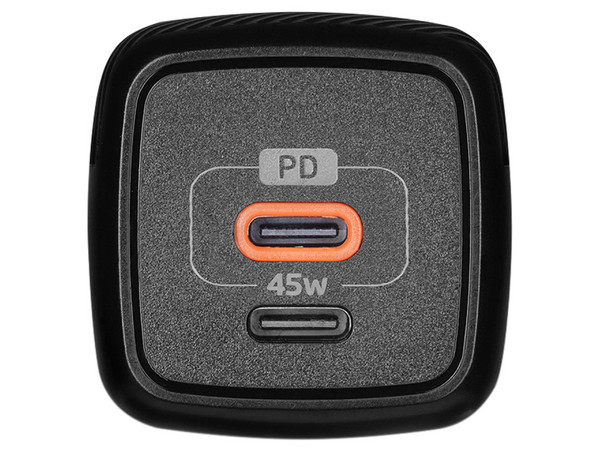 Cargador de pared Vorago AU-402 con 1 puerto USB Tipo C, 45w carga rápida. Color Negro.

