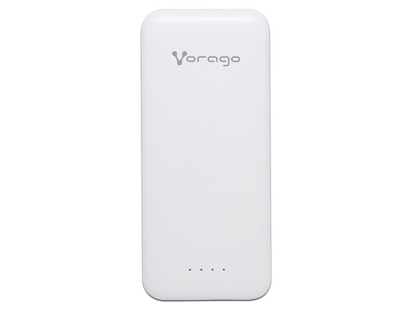 Batería Portátil recargable Vorago PB-301-WH de 5,000 mAh, 2 x USB. Color Blanco.