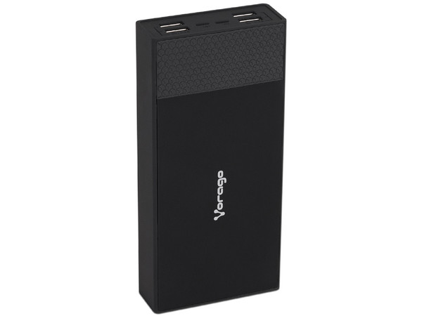 Batería Portátil recargable Vorago PB-600 Powerbank de 27,000 mAh, 4 puertos USB. Color Negro.