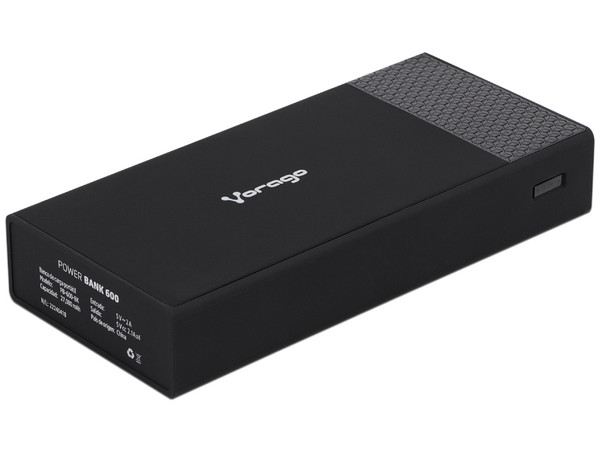 Batería Portátil recargable Vorago PB-600 Powerbank de 27,000 mAh, 4 puertos USB. Color Negro.