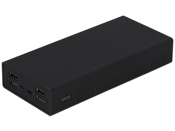 Batería Portátil recargable Vorago PB-600 Powerbank de 27,000 mAh, 4 puertos USB. Color Negro.