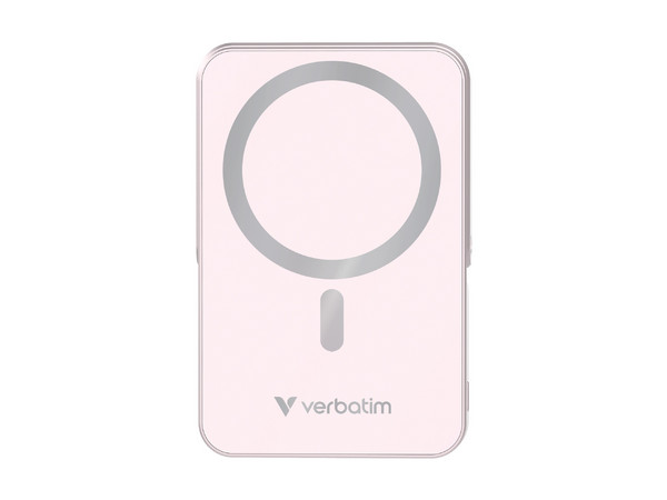 Cargador Portátil Verbatim 32267 de 10000mAh, Con Carga Inalámbrica. Color Rosa.